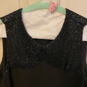 Armani Collezioni Black Beaded Cocktail Dress